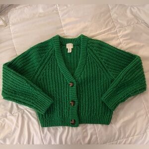 H&M Emerald Green Ribbed Cardigan